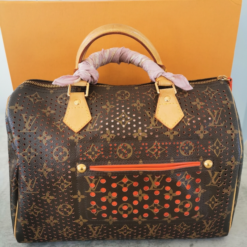 💯% Authentic LV Mono Perfor Speedy 30 Orange